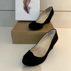 Women’s Jessica Simpson suede black wedges size 7.